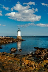 Fort Pickering (Winter Island) Lighthouse Along Rocky Shore